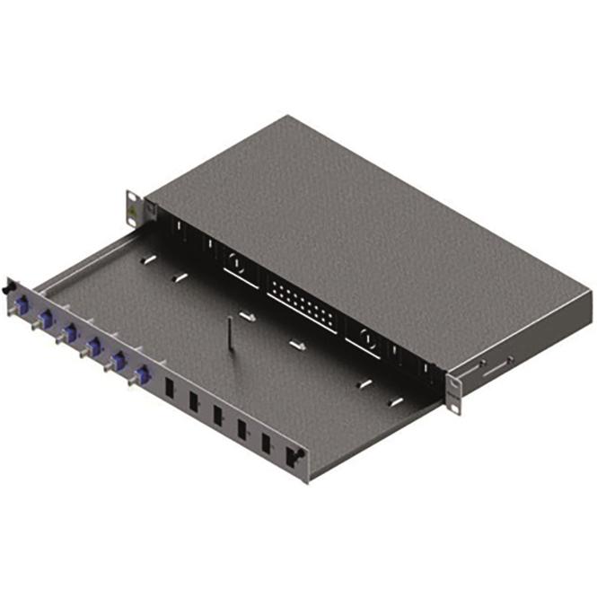 ZVK EasyLan LWL Verteilerfeld Basic LSB0A225Grade C 1HE/12P 6xLC-Duplex OS2, Server Zubehör, Grau