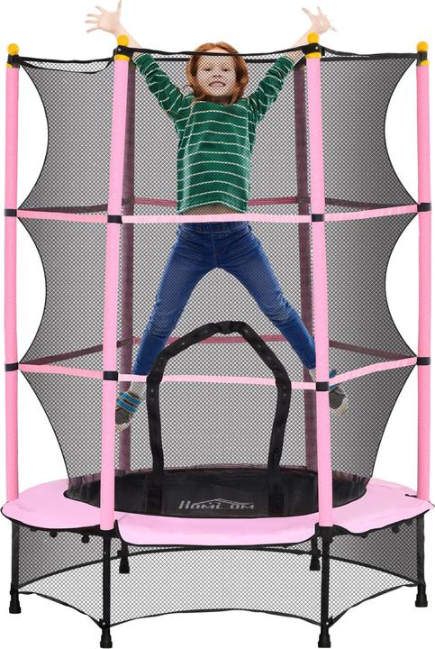Homcom Kindertrampolin Stahl, Kunststoff Rosa (108 cm)