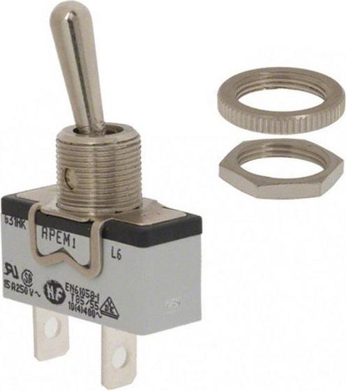 Actual product image APEM Toggle Switch SP on - off metal lever