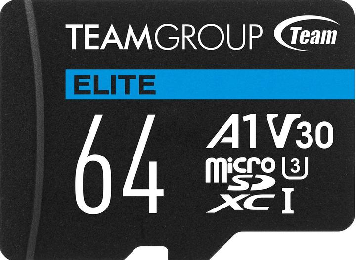 Productafbeelding Team Group Team ELITE A1 - Flashgeheugenkaart (SD-adapter inbegrepen) (64 GB, microSD, U3, UHS-I)