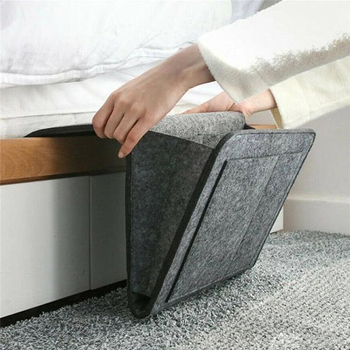 Image du produit Alopini 1pc feutre sac de rangement de chevet accrocher le stockage organisateur lit titulaire sacs