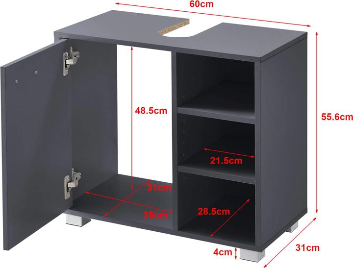 Produktbild En.Casa Narvik (60 x 31 x 55.5 cm)
