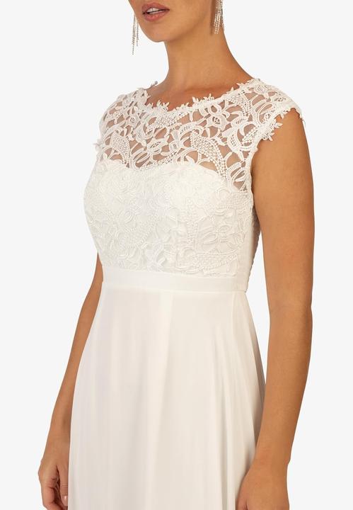 Actual product image Kraimod Chiffon Flowy Skirt with Satin Lining, Front Waistband, Mesh and Lace Top, Cut-Out Back (34)