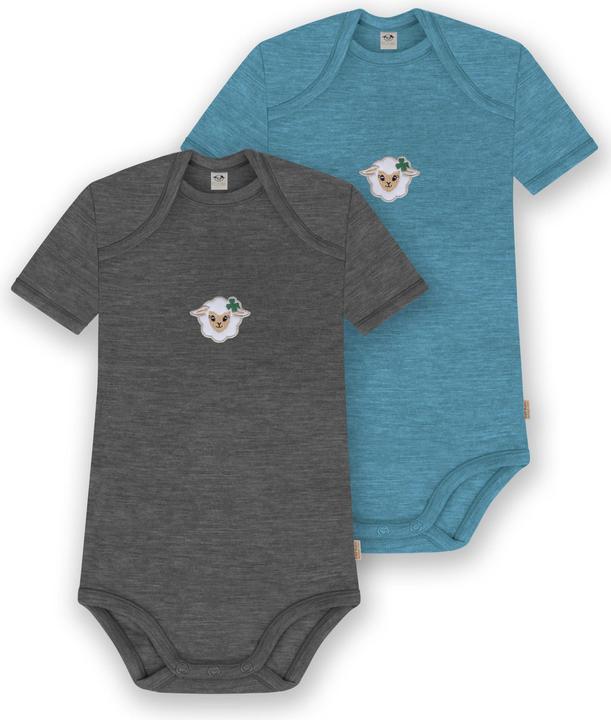Image du produit Normani Lot de 2 body bébé mérinos manches courtes "Tauranga" - 9297 (86)