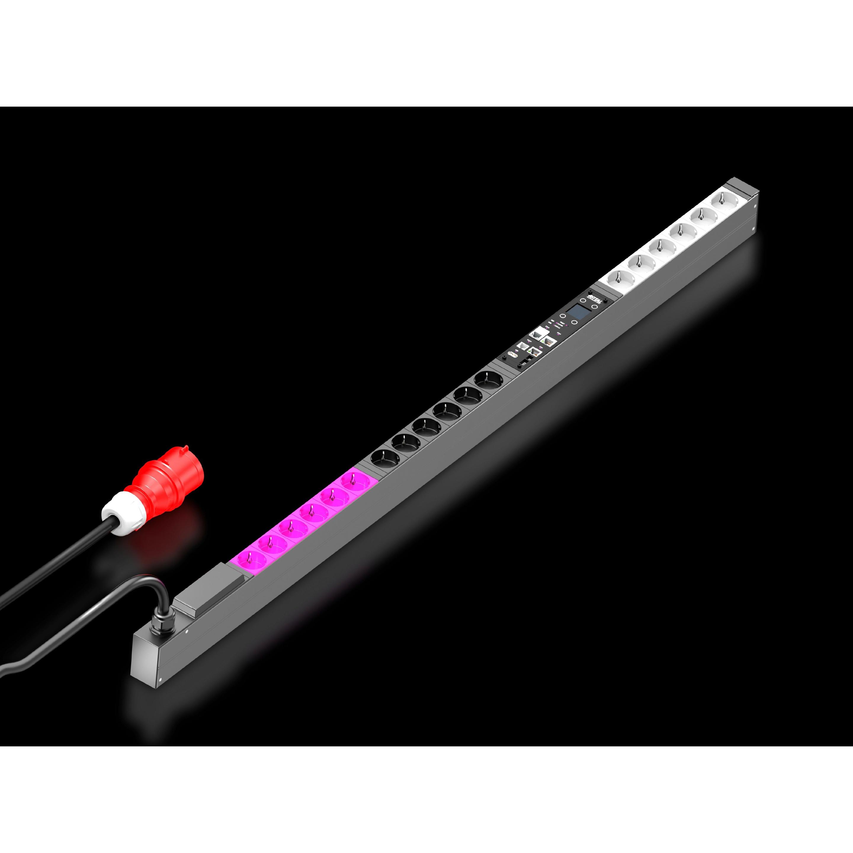 Rittal 7979233 PDU metered 16A/3P CEE 18xCEE7/3 Schuko PDU Basic Stromverteilung, Server Zubehör, Schwarz