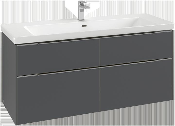 Villeroy & Boch Subway 3.0 armoire sous lavabo, 4 tiroirs, lavabo au centre, 1272x576x478mm
