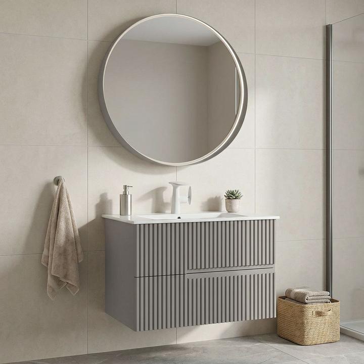 Produktbild Homitis Moonlight 70 v2 Bathroom Cabinet With Sink & Mirror Set (2 Pieces)