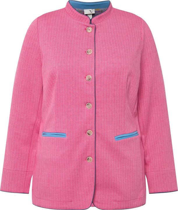 Actual product image Ulla Popken Stand Up Collar Button Front Herringbone Jacket (46)