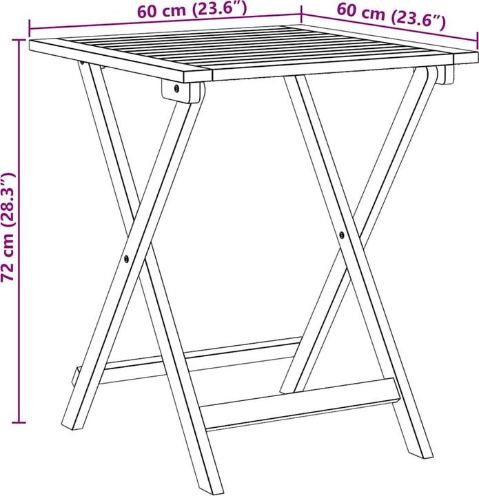 Produktbild vidaXL Klappgarten-Tisch (60 x 60 x 72 cm)
