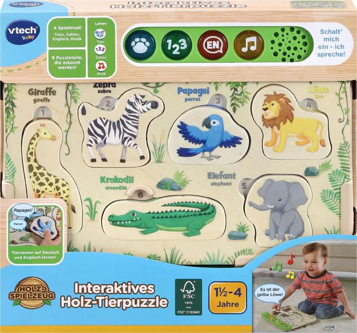 Produktbild VTech Interaktives Tierpuzzle (6 Teile)