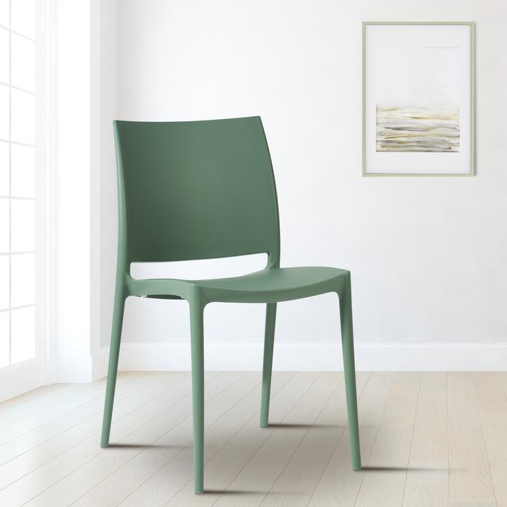 Image du produit CLP Chaise de jardin Meton empilable Résistant aux intempéries Résistant aux UV