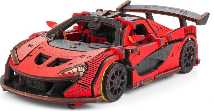 Image du produit Eco Wood Art Kit de maquette 3D en bois - Voiture de course - Rouge (237 pièces)
