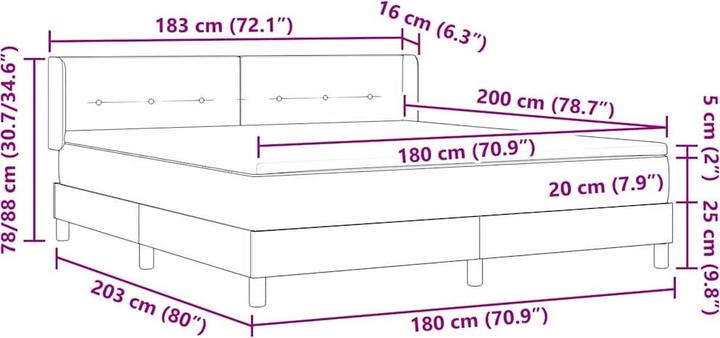 Produktbild vidaXL Boxspringbett (180 x 200 cm)