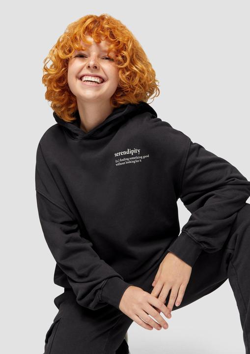 Produktbild s.Oliver Sweatshirt Oversized-Kapuzensweatshirt mit Waschung (XS)