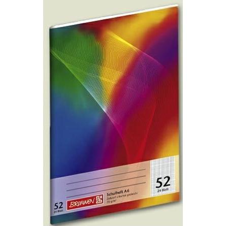 Brunnen, Heft + Block, Schulheft A6 Lineatur 52 80 g/qm 24 Blatt (A6, Kariert)