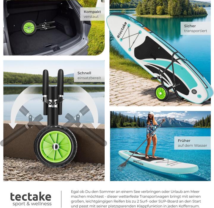 Produktbild tectake Surfboard Transportwagen WaveWheel