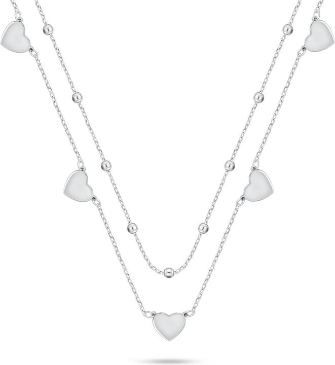 Brilio Argento - Collana con doppi cuori placcati oro NCL156Y (Argento)