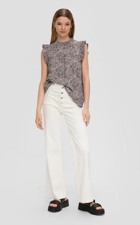 Actual product image s.Oliver Bluse Gemusterte Bluse mit Volant-Ärmeln (42)