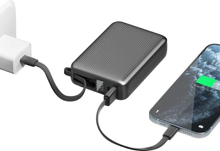 Actual product image Energea PowerBank Integra Ultra 45 3C 20000mAh cable USB-C PD45W grey (20000 mAh, 45 W)