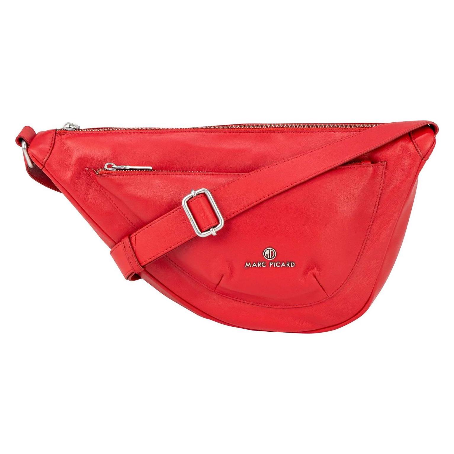 Marc Picard, Damen, Handtasche, Maremma Shoulder Bag Moon, Rot