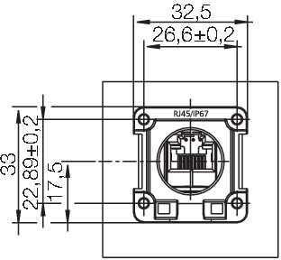 Actual product image Weidmüller IE-XM-RJ45/IDC-IP67 - Flat - Gray - RJ-45 - IDC - Female - Nickel/Gold