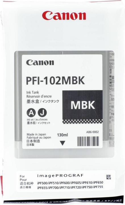 Actual product image Canon Pfi-102mbk (MBK)