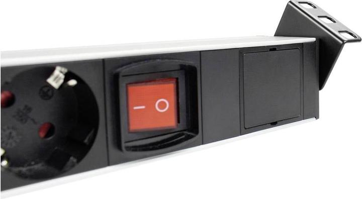 Actual product image As - Schwabe Angle socket strip for 19" network cabinet (7x, CEE 7/3)