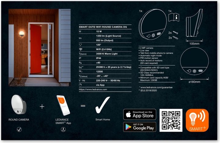 Produktbild Ledvance Smart+ Round Camera (950 lm)