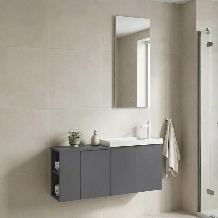 Produktbild Homitis Perla 110 Bathroom Cabinet With Sink & Mirror Set (2 Pieces)