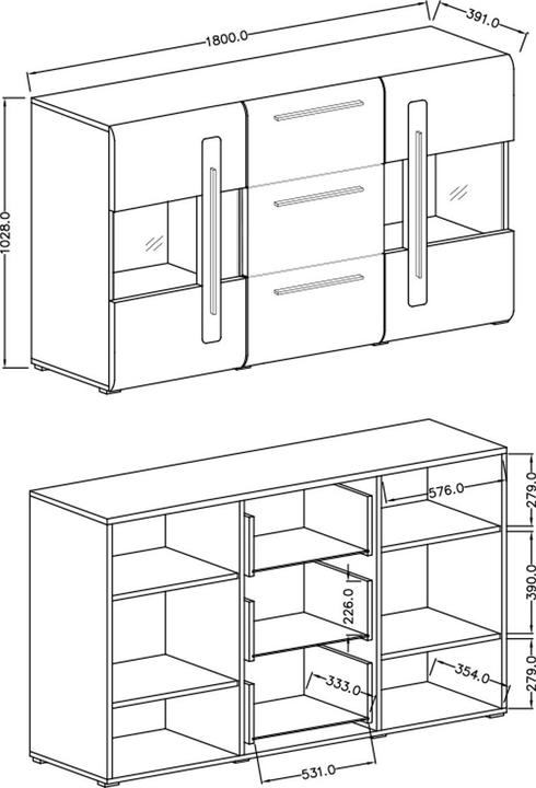 Image du produit Helvetia Möbel Tulsa (180 x 39 x 103 cm)