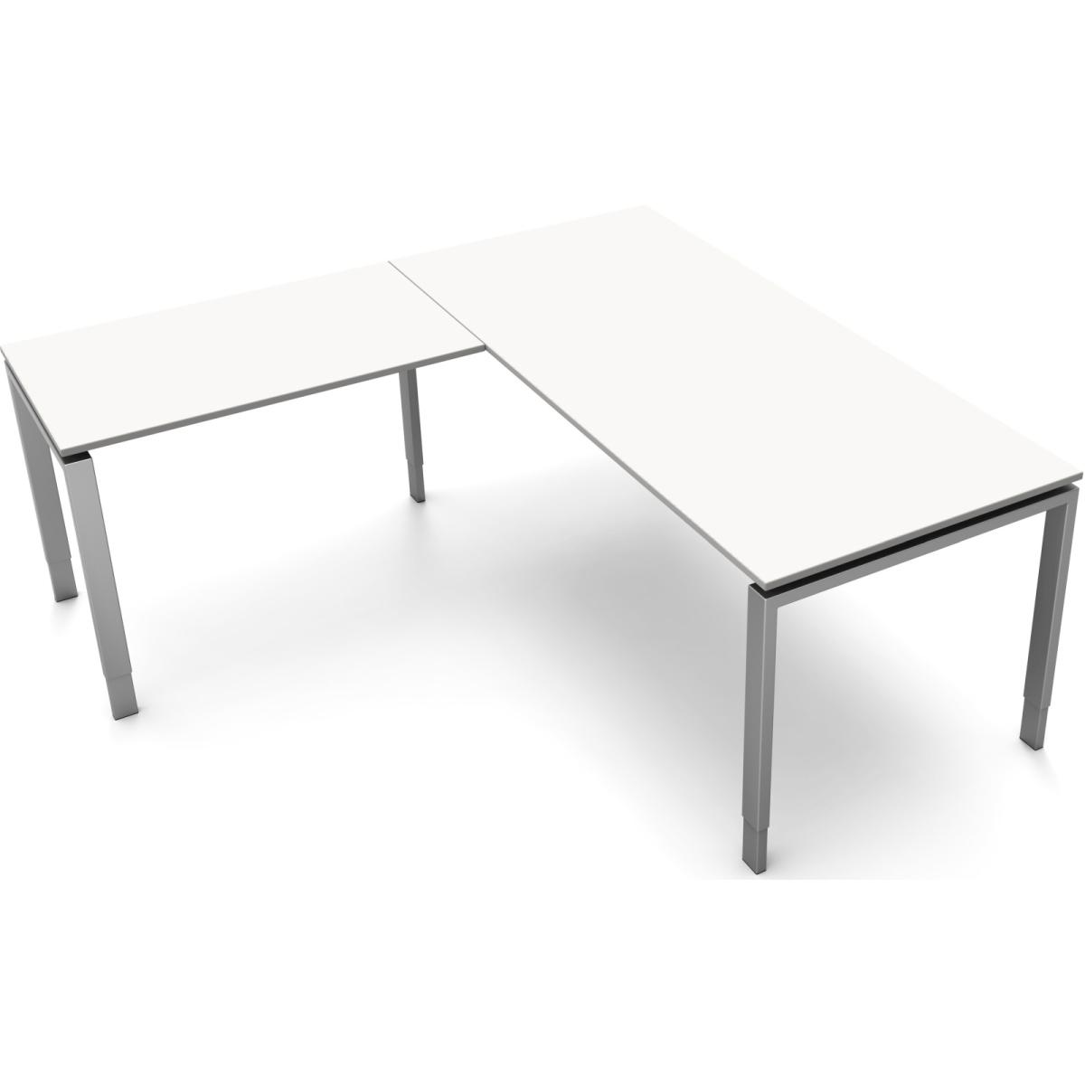 Kerkmann, Schreibtisch, Schreibtisch Form5 180 180x80x68-82cm / Anbau 100x60cm weiss
