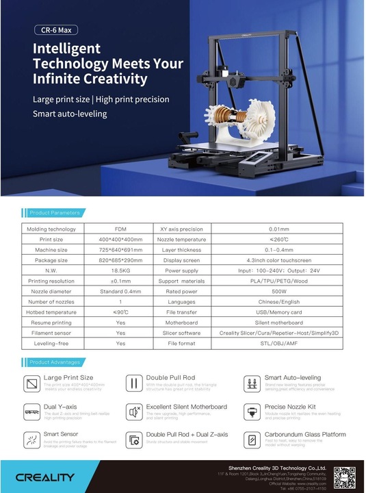 Actual product image Creality CR-6 Max