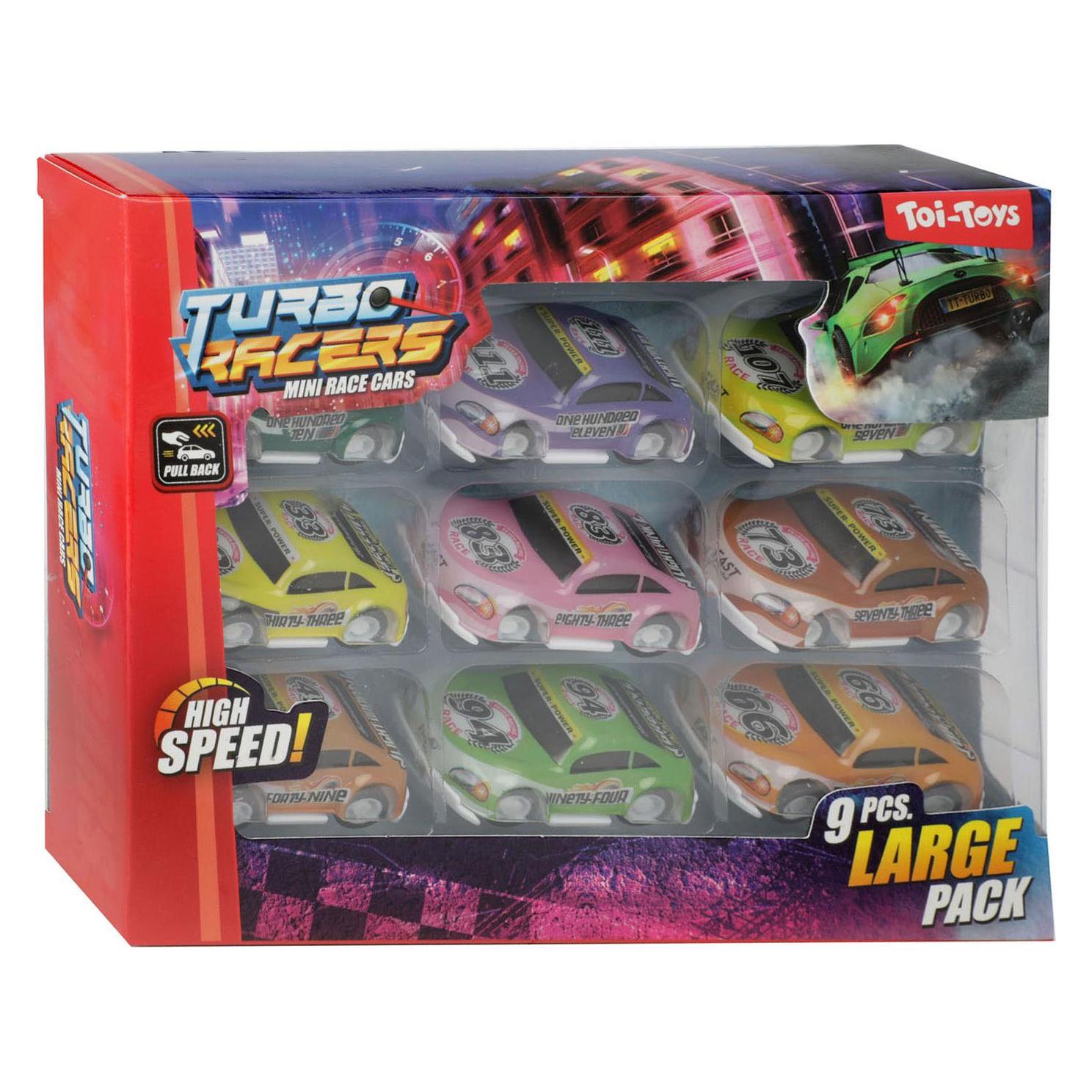 Toi-Toys Turbo Racers Mini Rally Trekauto's, 9-delig.
