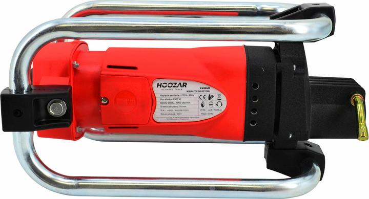 Actual product image Hoozar Concrete vibrator 2300W, with a 4m shaft