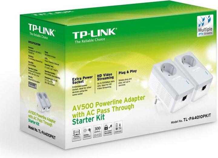 Actual product image TP-Link Powerline Nano Ethernet Adapter 500Mbps TL-PA4010PKIT (500 Mbit/s)