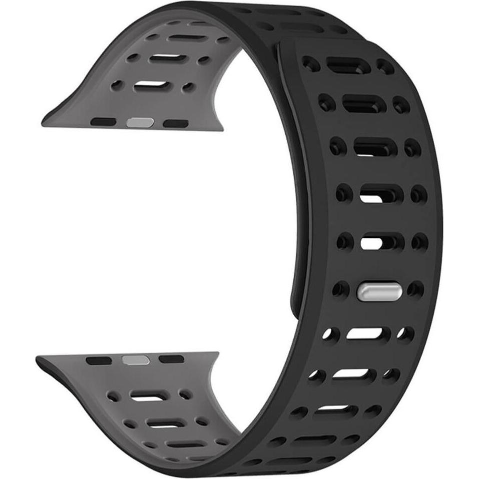 Cover-Discount Apple Watch 42/41/40mm - Silikon Sportarmband zweifarbig (Silikon), Uhrenarmband, Grau