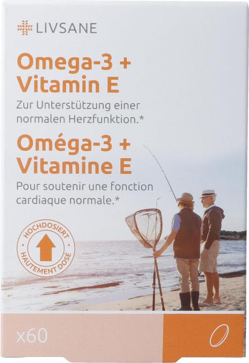 Produktbild Livsane Omega-3 + Vitamin E CH Version Kaps (60 Stück, Kapseln, 112 g)