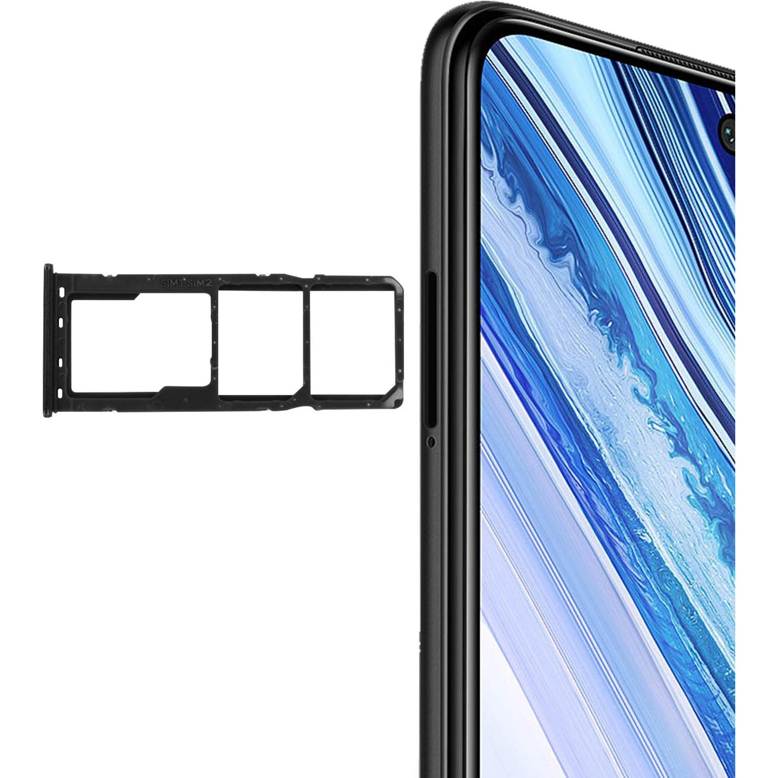 Thumbnail - Clappio 2x SIM + 1x Micro-SD Kartenhalter Ersatzteil für Xiaomi Redmi Note 9 – Schwarz (SIM-Halterung, Xiaomi Redmi Note...