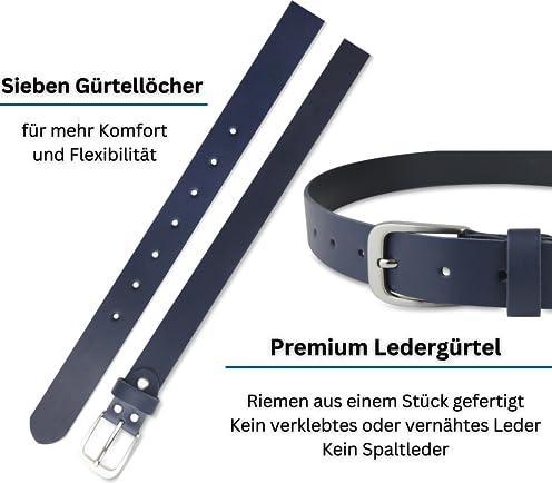 Produktbild Only-Bags.Store Ledergürtel, Gürtel, 3 cm breit, Marine, 125-140 cm (140, 125, 130, 135)