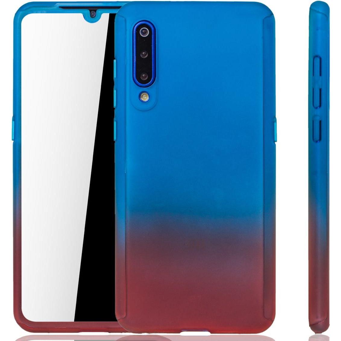 König Design Hülle Handy Schutz für Xiaomi Mi 9 Full Case Cover Displayschutz Tasche 360 Rot (Xiaomi Mi 9), Smartphone H...