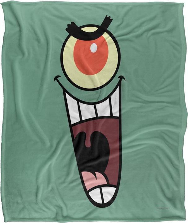 Produktbild Spongebob Squarepants Gesicht Decke Seidig Supersoft (152 x 127 cm)