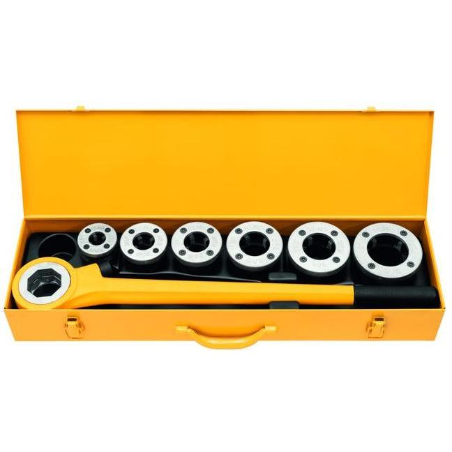 Rems, Gewindeschneider + Gewindebohrer, Handschneidkluppe EVA Set 1/2" - 2" im Stahlblechkasten