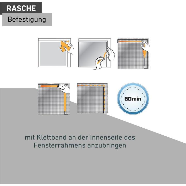 Produktbild Windhager Klettband Fliegengitter Für Fenster (150 x 300 cm)