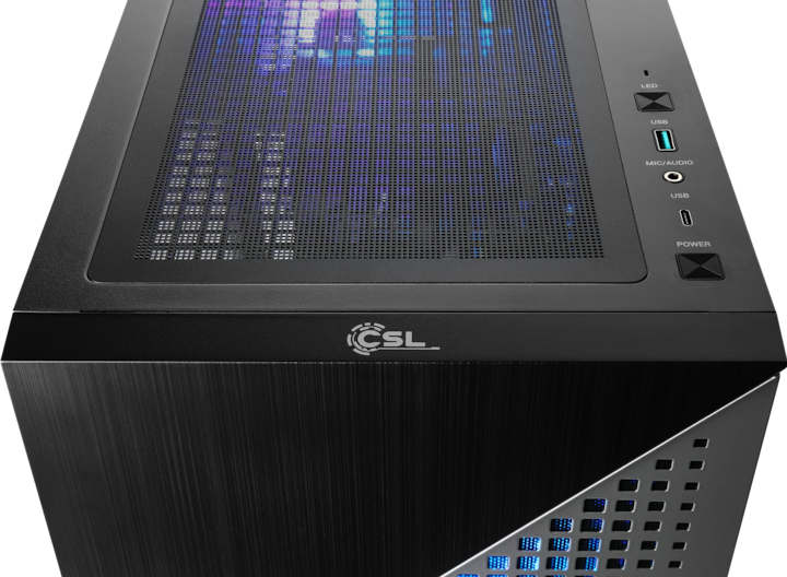 Actual product image CSL Gaming PC M10100H (AMD Ryzen 7 7800X3D, 16 GB, 1000 GB, GeForce RTX 4070)