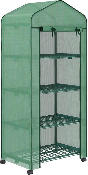 Swisshandel24 Folien-Gewächshaus, Mini-Gewächshaus, 4 Regalfächer, 69 x 50 x 165 cm, Grün