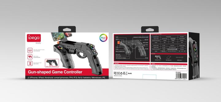 Produktbild iPega 9257 Gun-Shaped Game controller Android/iOS/PS3/PS4/PC/N-Switch/SmartTV Black (Damage Package) (Android, iOS, PC, PS3, PS4, Switch)