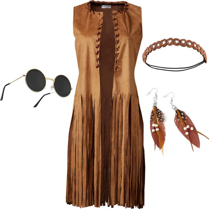 Produktbild tectake Damenkostüm Hippie Weste (S)