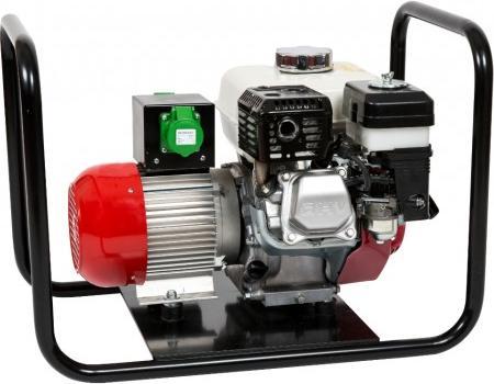Elmag - Benzin-Hochfrequenz Umformer Modell HFUM 1kVA, HONDA-Benzinmotor GX160 auf 42V/200Hz, Strom (Concrete compactor)