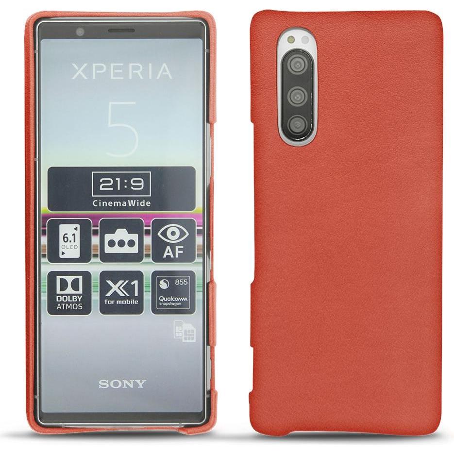Noreve Lederschutzhülle (Sony Xperia 5), Smartphone Hülle, Orange
