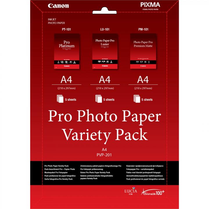Actual product image Canon PVP-201, Pro Photo Pap.Variety Pack, 15 sheets (300 g/m², A4, 15 pcs.)